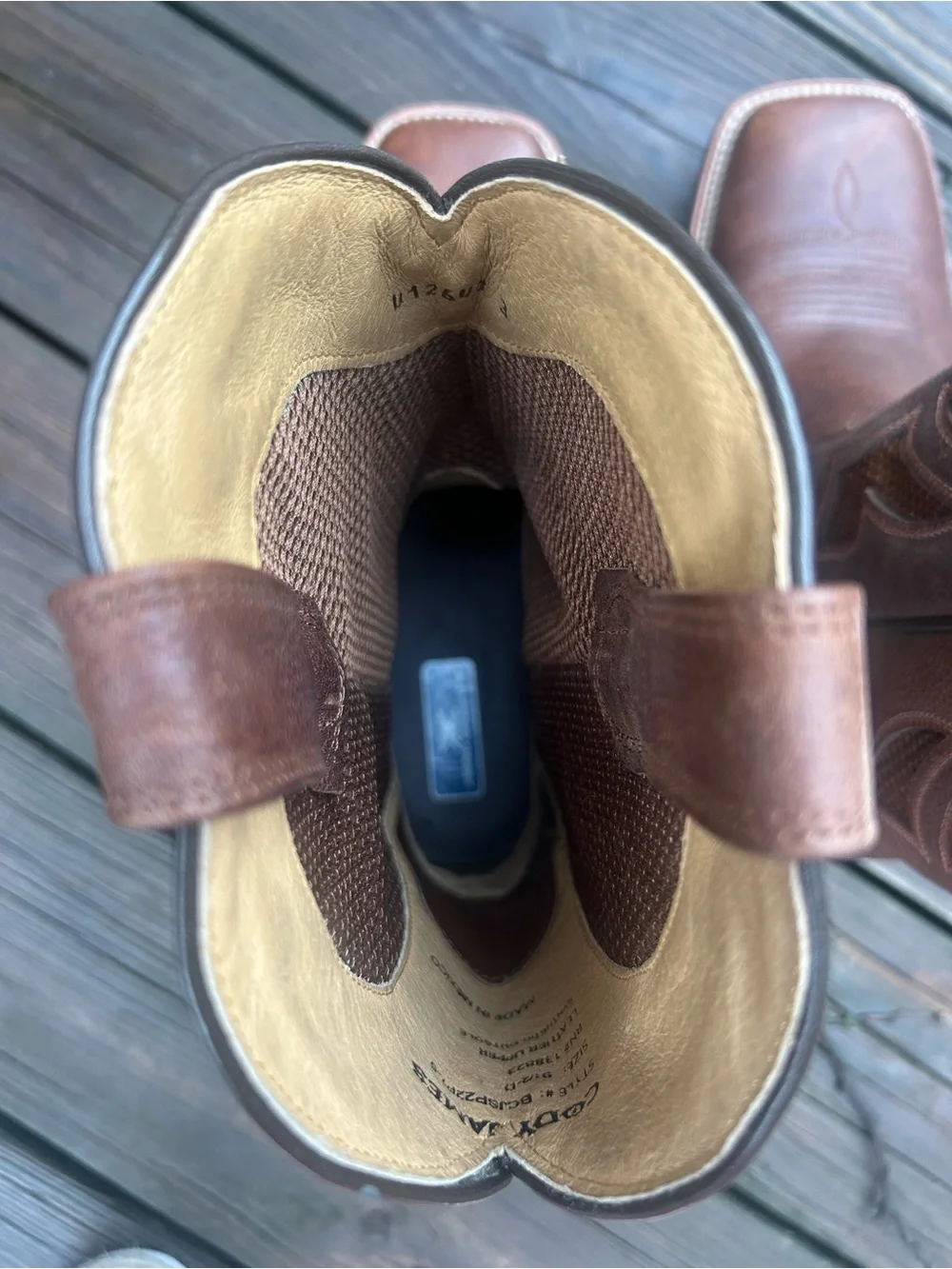 Men's Brown Leather Western Pull-On Boots